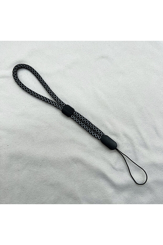 حبل تعليق هاتف أسود عاكس قابل للتعديل، حزام معصم، منفذ USB، ذاكرة فلاش، بطاقة، نايلون ثنائي اللون