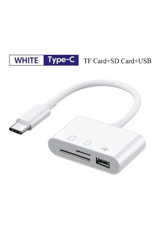 محول USB للكاميرا 3 في 1 من النوع C إلى Lightning وبطاقة SD وTF لأجهزة iPhone وiPad وقارئ البطاقات USB
