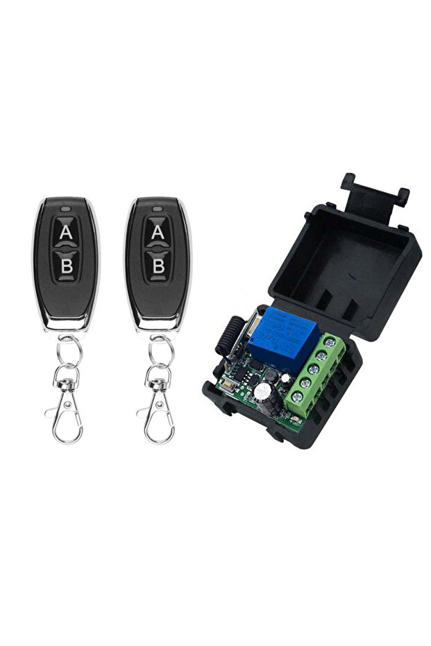 1Receiver 2Remote 433Mhz Remote Control Wireless Switch DC 12V 1CH RF 10A Relay Receiver and 2CH Tra