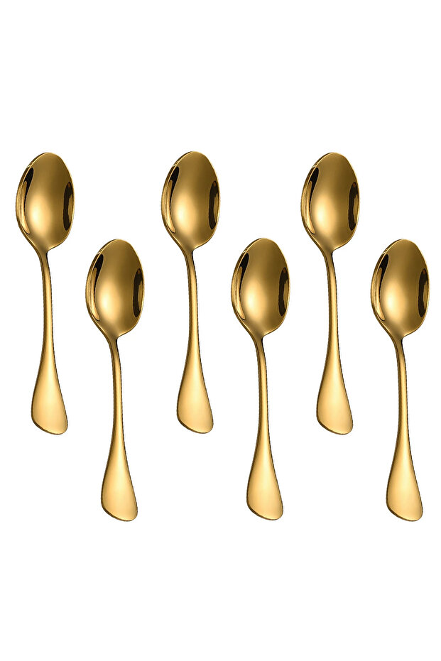 Gold 6Pcs 6Pcs Stainless Steel Coffee Spoon For Dessert Ice Cream Stirring Tea Small Spoons Kitchen