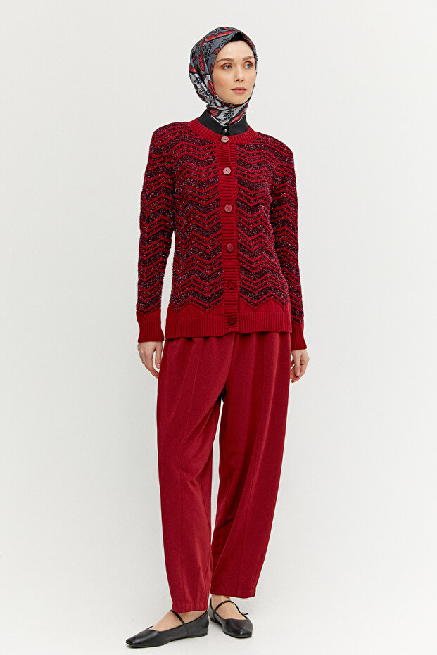 Sim Detaylı Triko Hırka - 2