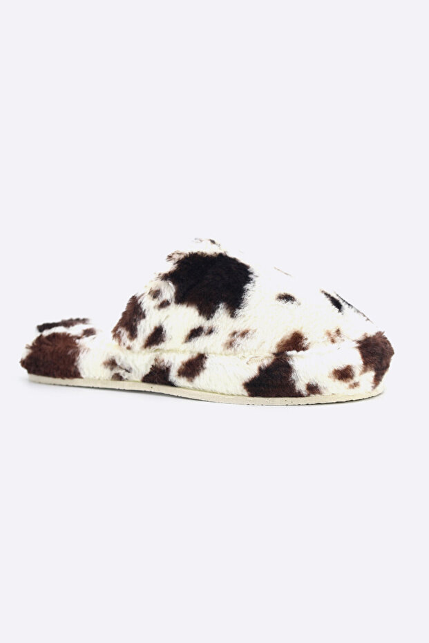 Brown Patterned Soft Non-Sound House Slippers