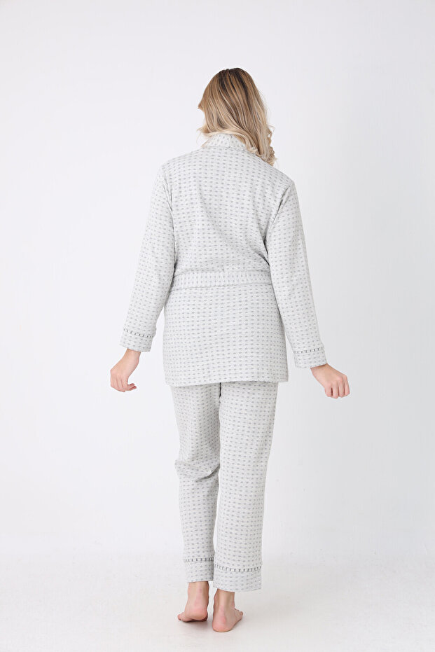 طقم بيجامة رمادي اللون - 2