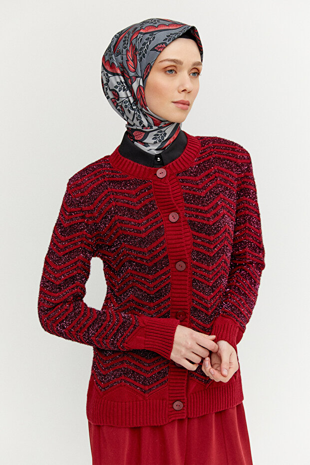 Sim Detaylı Triko Hırka - 4