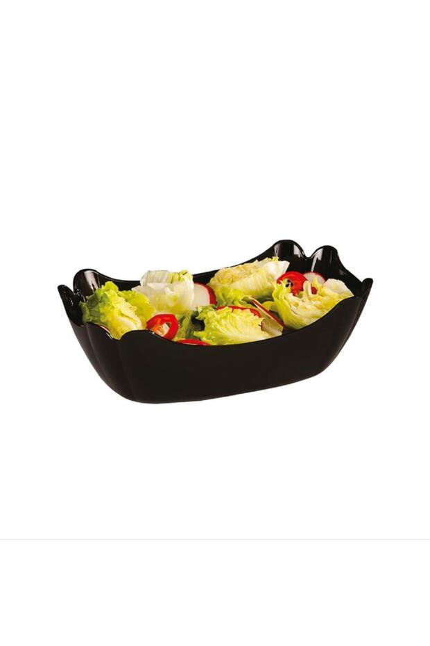Zcp 337 – 3 Rectangular Polycarbonate Bowls 27X18X9 Cm, Black