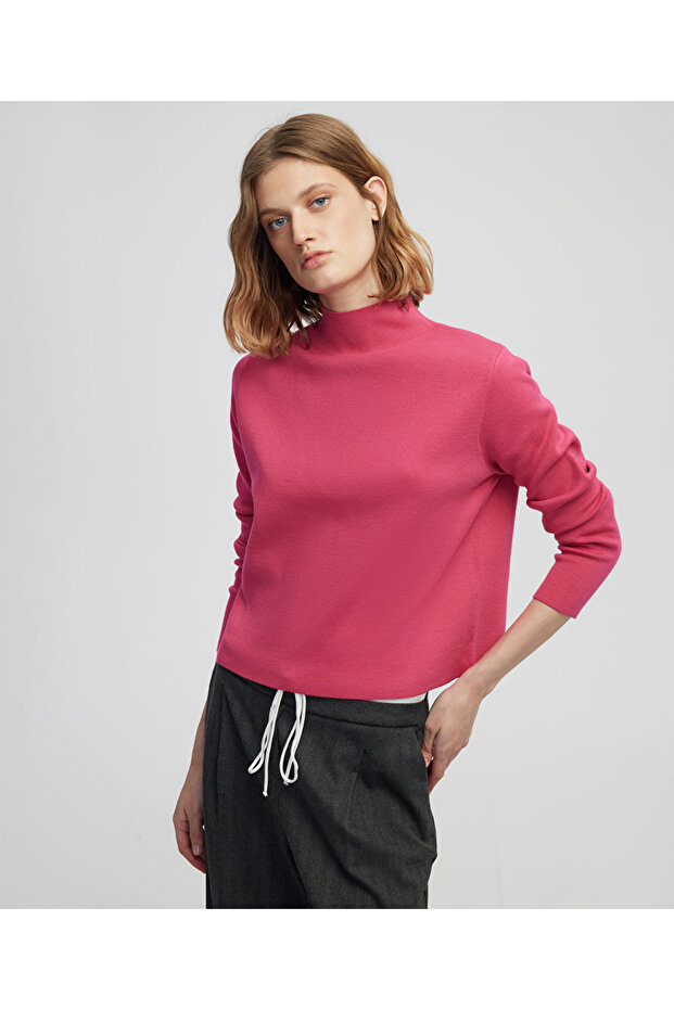 Yüksek yaka basic triko - 1