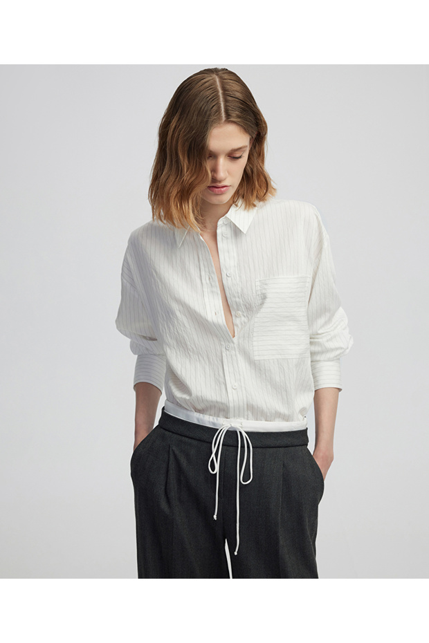 Çizgi desen gömlek - 1