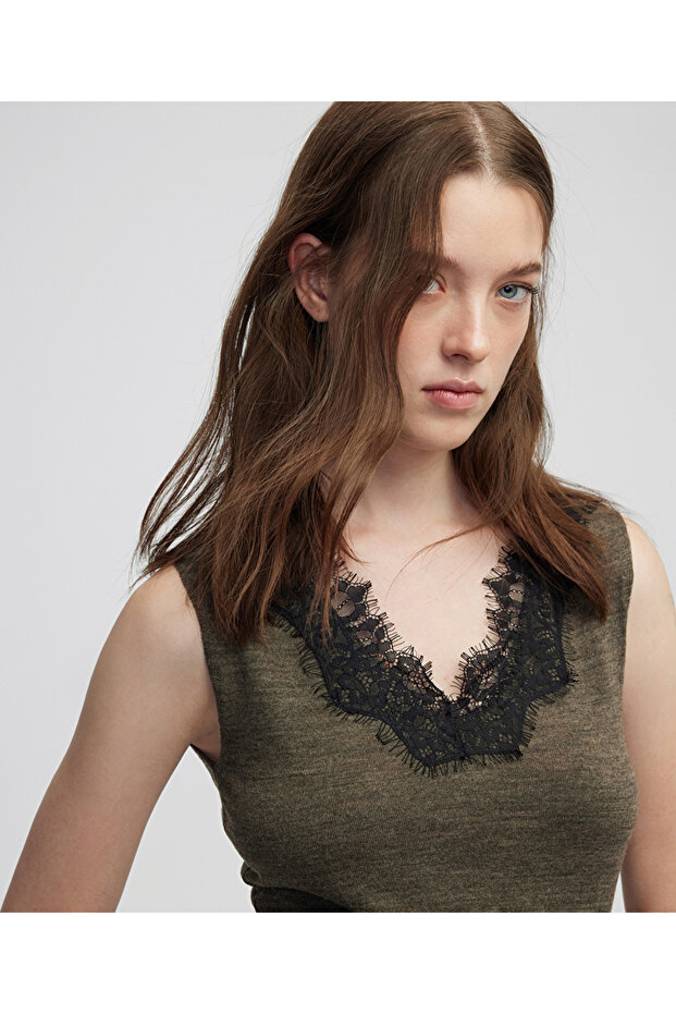 Dantel mix elbise - 2