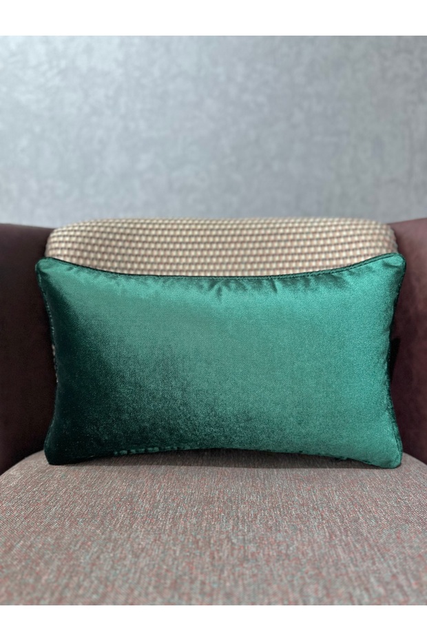 Exclusive Imported Atlas Emerald Green Color Cushion Cover 30X50 cm
