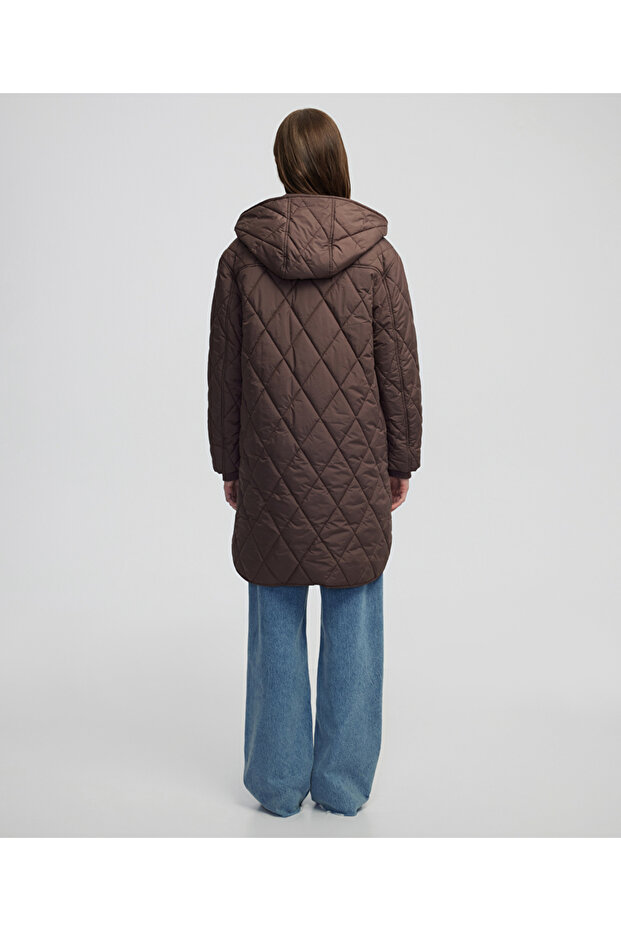 Kapüşonlu kapitone mont - 5