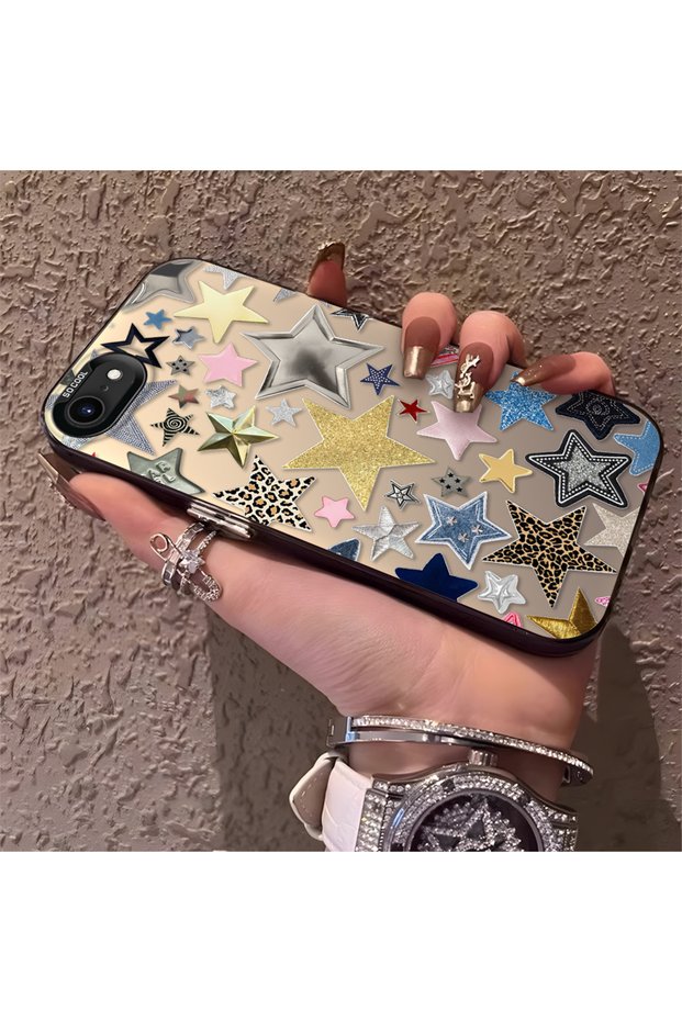 iPhone 7/8/Se 2020 2022 Compatible Phone Case Star Anti-Knock Camera Anti-Fall