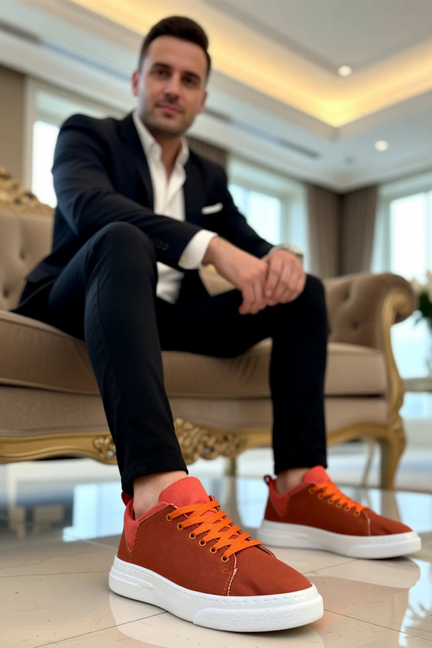 Men's Low Sole Lace-Up Fabric Sneaker Functional Durable Quality Comfortable Aesthetic Stylish