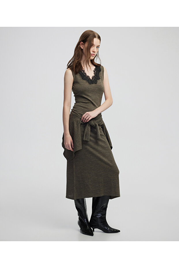 Dantel mix elbise - 1