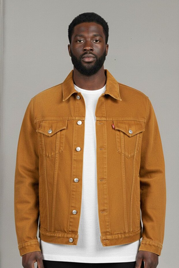 Men's Regular Fit Relaxed Fit Double Pocket Denim Jeans Jacket