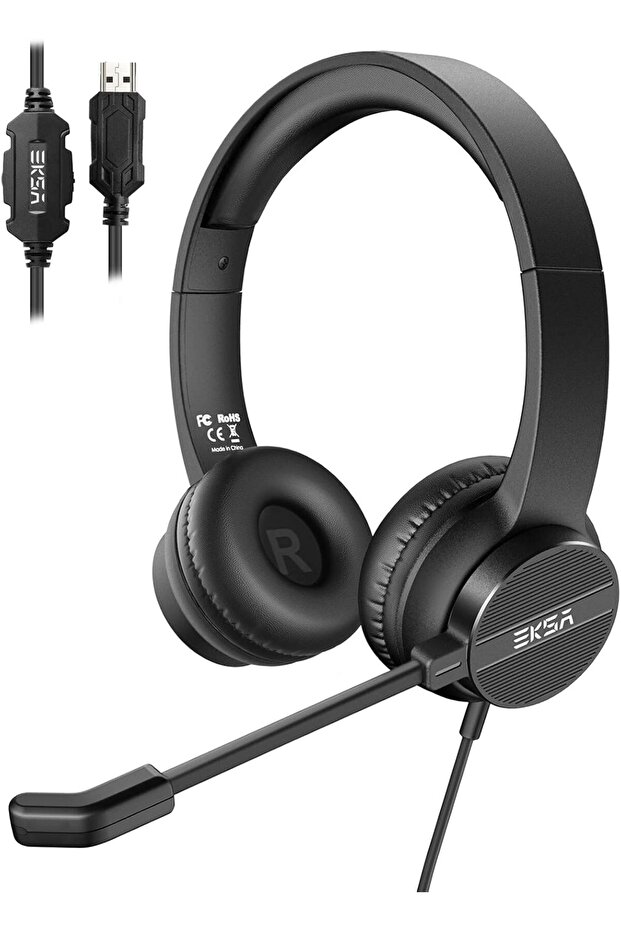 USB Environmental Noise Cancelling Headset with Microphone