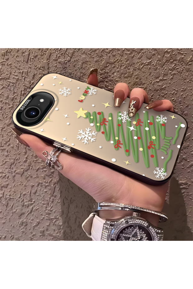 حافظة سيليكون مضادة للسقوط بنمط شجرة عيد الميلاد متوافقة مع هاتف iPhone 16e - 3