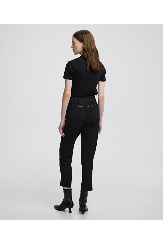 Kontrast biyeli pantolon - 4