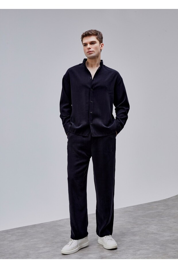 Siyah Renk Oversize Gömlek - 3