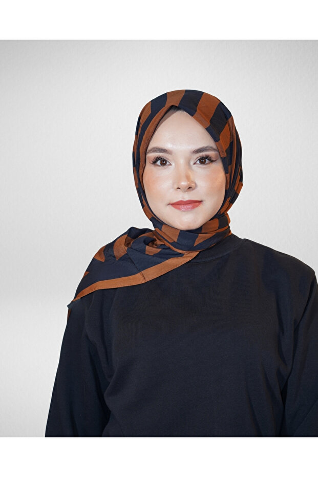 Spring Viskon Eşarp %80 Viskon %20 Polyester –Üçgen Desen - 3