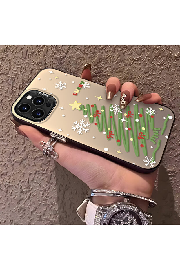 حافظة مضادة للسقوط من السيليكون بنمط شجرة عيد الميلاد متوافقة مع هاتف iPhone 15 Pro - 4