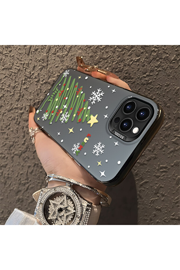 حافظة مضادة للسقوط من السيليكون بنمط شجرة عيد الميلاد متوافقة مع هاتف iPhone 14 Pro - 1