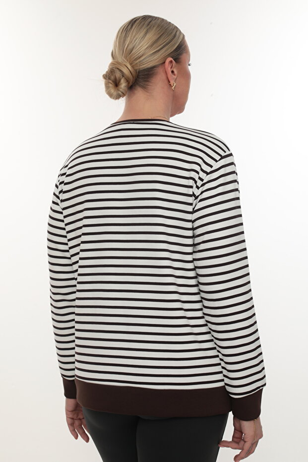 Plus Size.Striped Modal - 4
