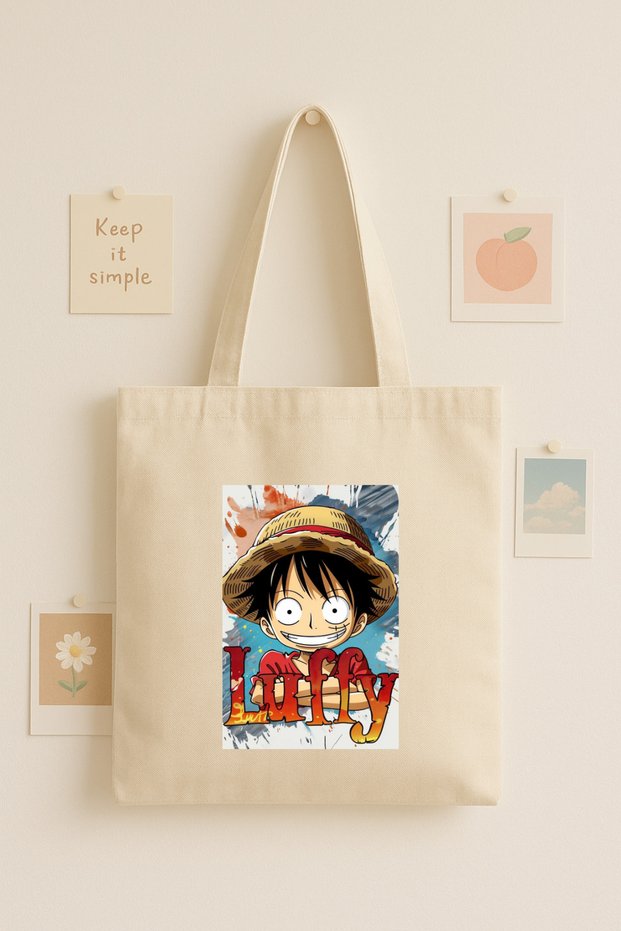 Anime Inspired Colorful Character Printed Tote Bag