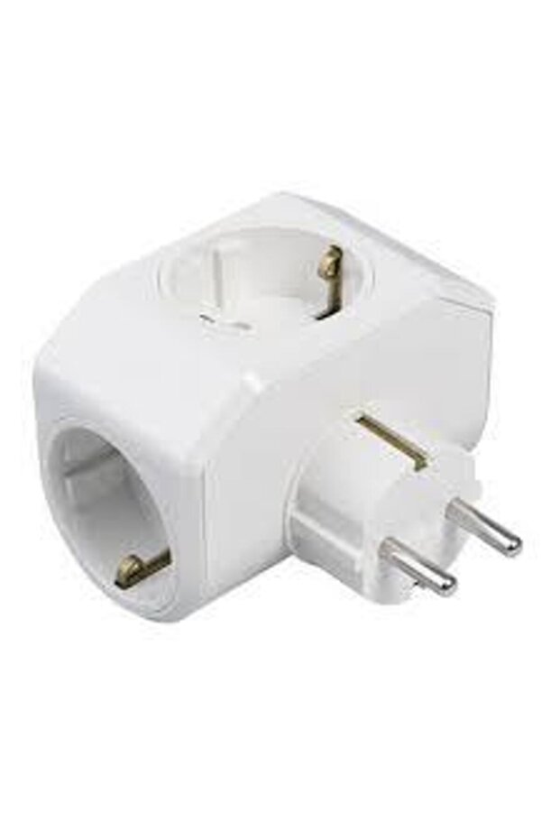 Yonca Plus Golyat White Triple Plug Socket - 1