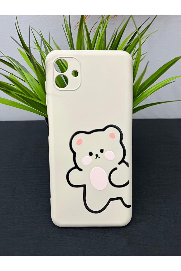 جراب هاتف متوافق مع سامسونج جالاكسي A04، مزود بحماية للكاميرا، مصنوع من القطيفة من الداخل، بنمط منتفخ - 1