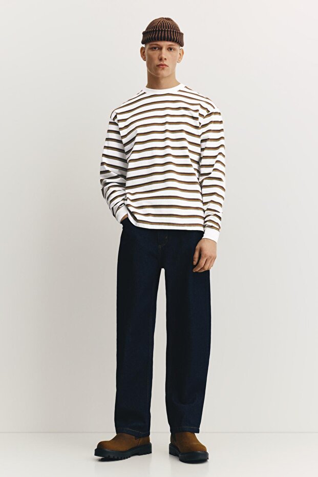 Çizgili uzun kollu t-shirt - 2