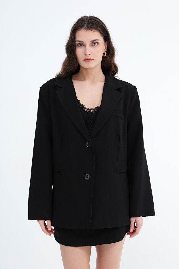 Düğmeli Blazer Ceket C7688 - 5