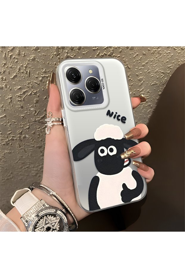 Tecno Spark 20 Pro Compatible Silicone Edge Hard Back Anti-Fall Lamb Pattern Case