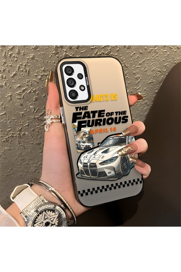 Samsung Galaxy A73 Compatible Silicone Edge Hard Back Anti-Fall Sports Car Pattern Case
