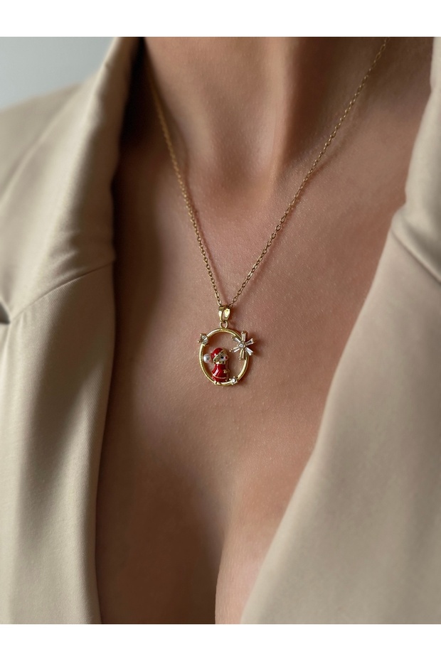 Yılbaşı Temalı Çelik Kolye - 1