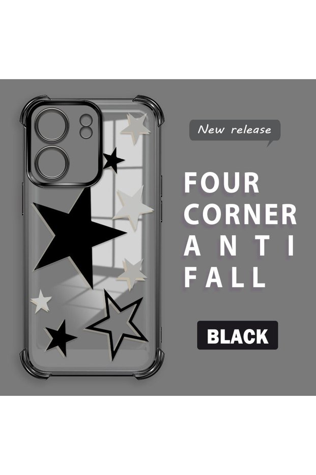 Xiaomi Redmi 13C Compatible Transparent Silicone Coating Case Four Corners Thickened Anti Fall