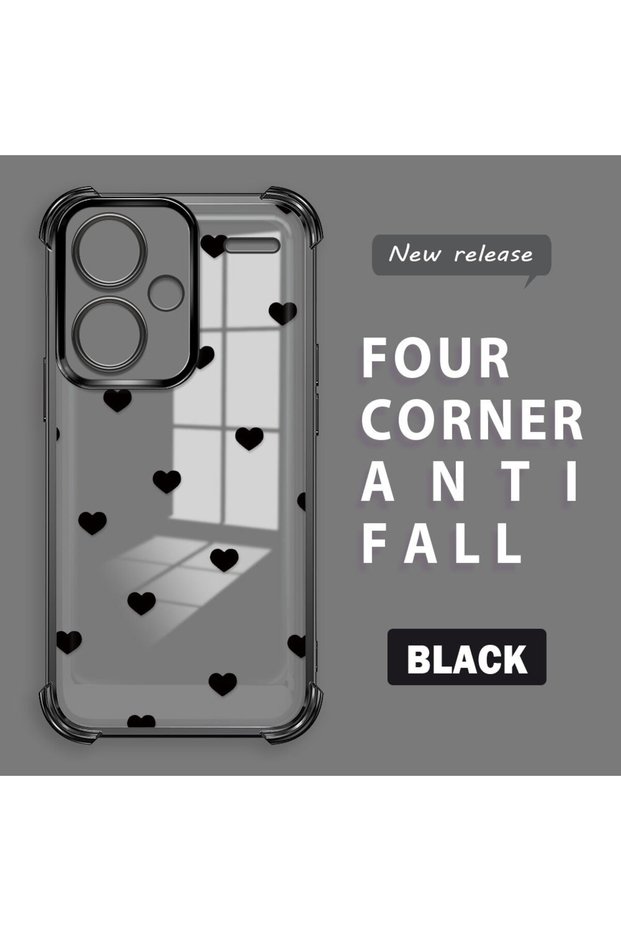 Redmi Note 13 Pro Plus 5g Compatible Four-Corner Thickened Anti-Fall Transparent Silicone Coating Case