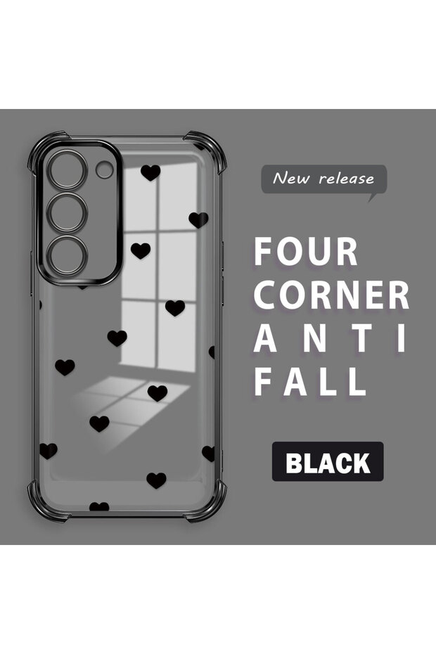 Samsung Galaxy S23 Compatible Four Corner Thickened Anti Fall Transparent Silicone Coating Case