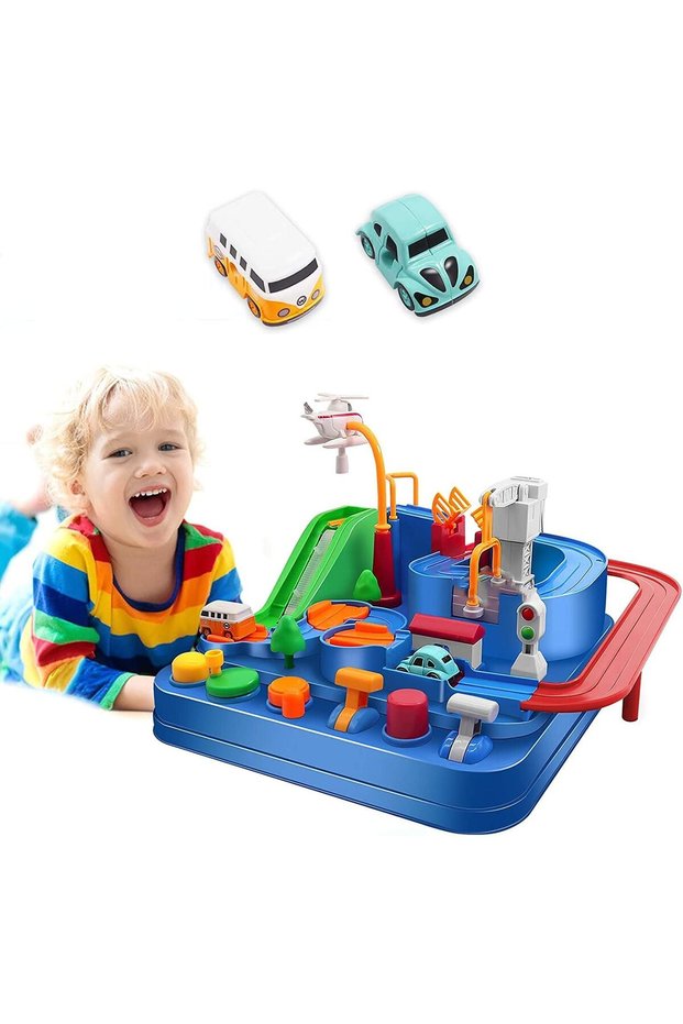 Car Race Tracks for Boys Car Adventure Toys for 3+ Year Old Boys Girls, City Rescue Preschool