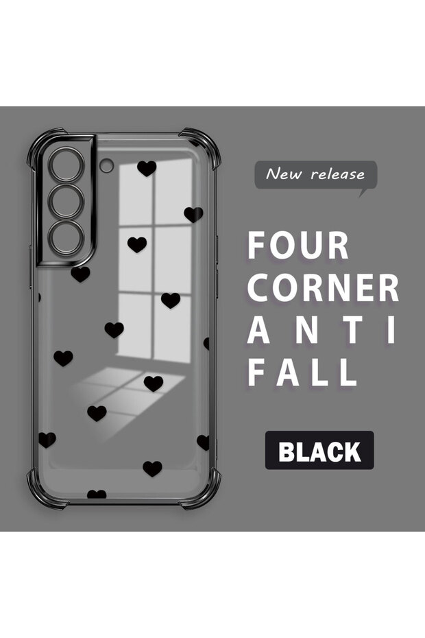 Samsung Galaxy S22 Compatible Four Corner Thickened Anti Fall Transparent Silicone Coating Case