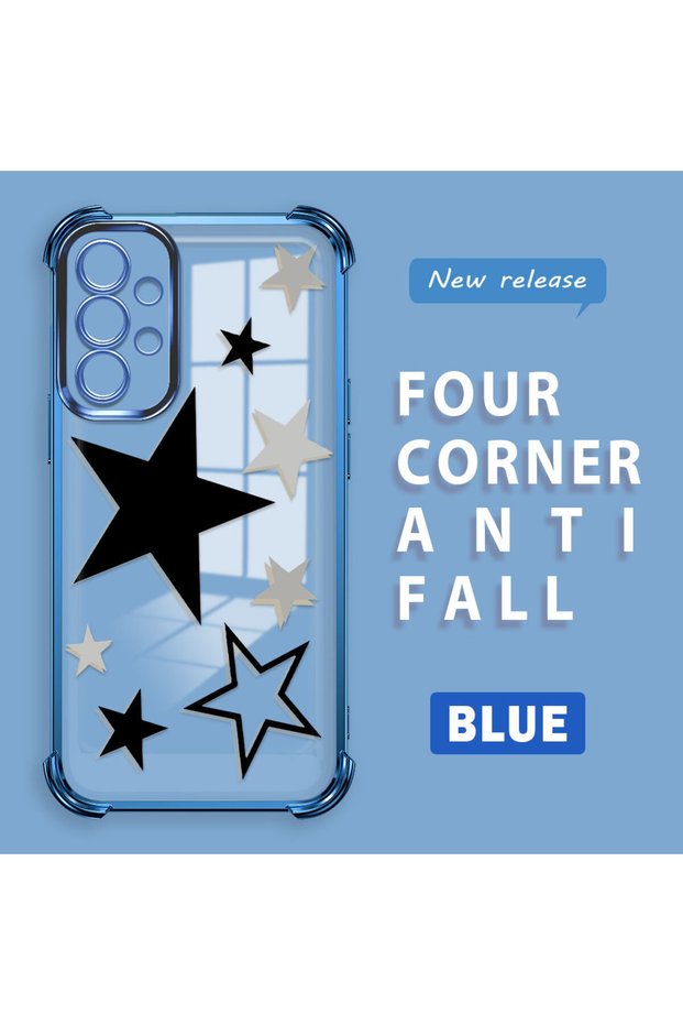 Samsung Galaxy A73 Compatible Transparent Silicone Coated Case Four Corners Thickened Anti Fall