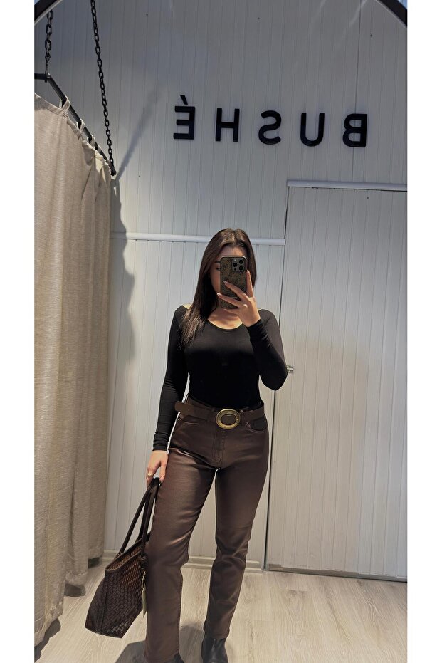 KAHVE MUMLU PANTOLON - 5