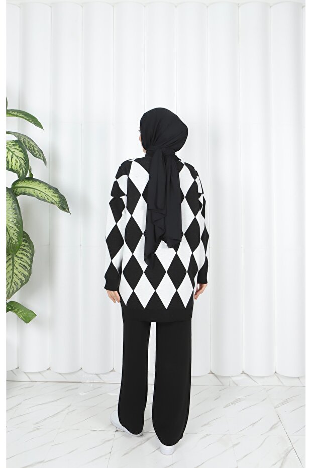 مجموعة تريكو منقوشة بالألماس - 5