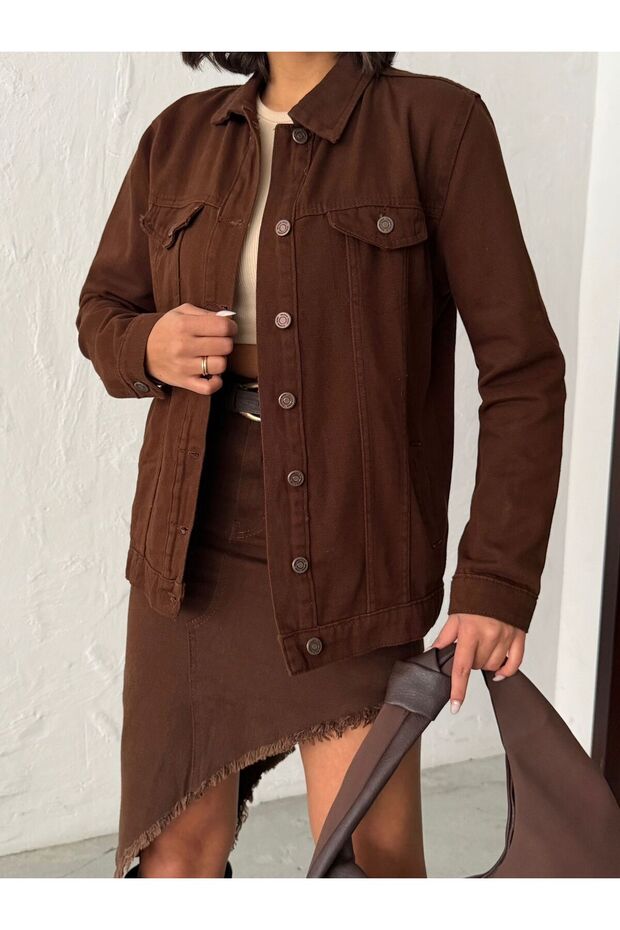 Full Button Closure Linen Jacket - 3