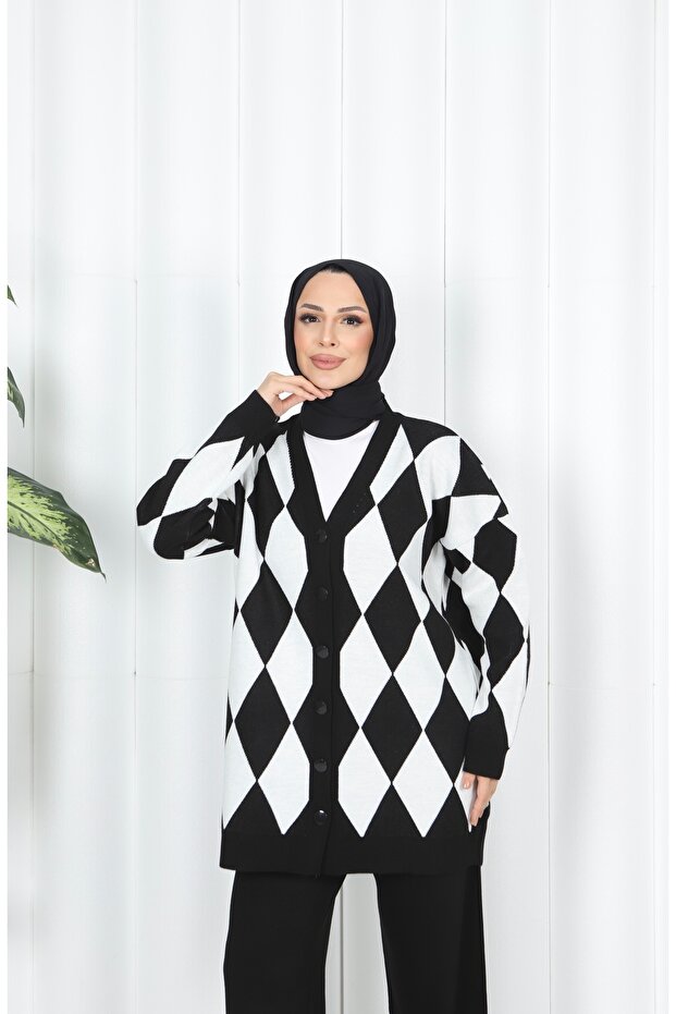 مجموعة تريكو منقوشة بالألماس - 4