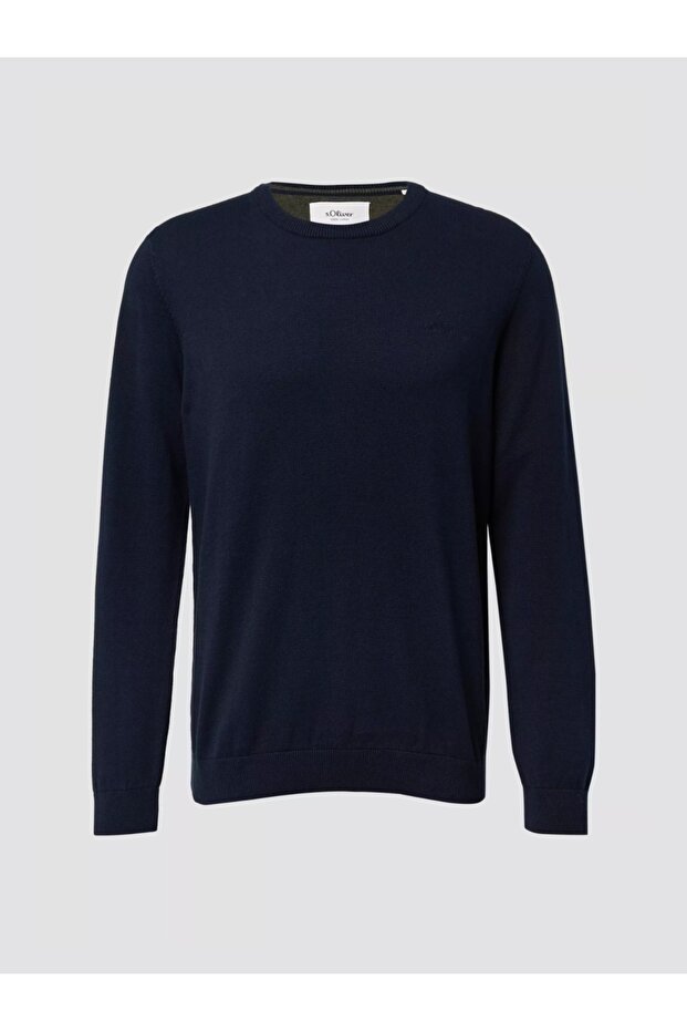 Men's crew neck sweater, Dark Navy - 6