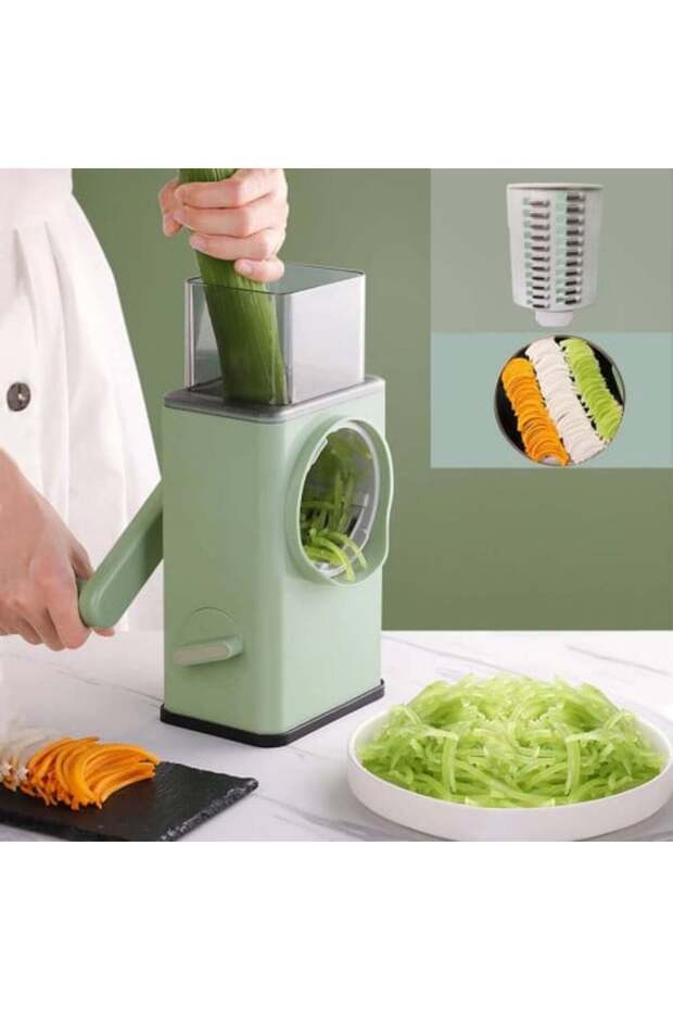 Multifunctional rotary manual vegetable slicer - 1