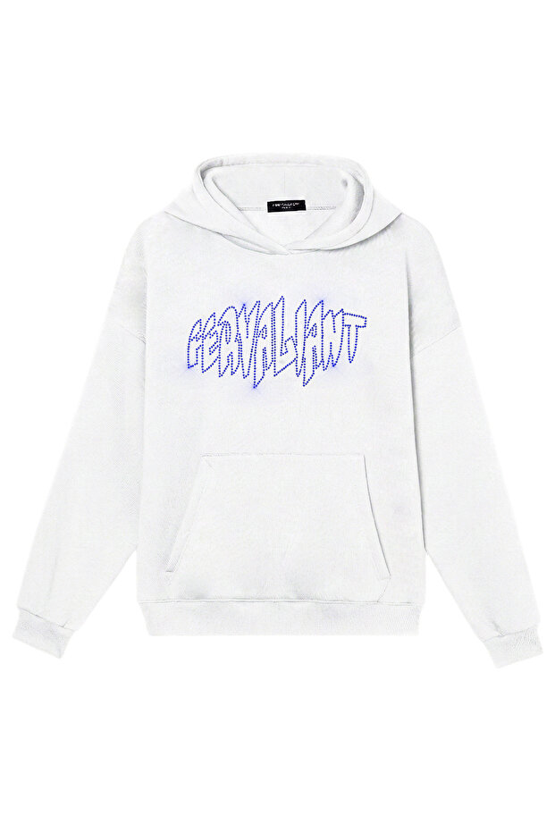 Unisex Pyramid Stone Printed Oversized Hooded Sweatshirt