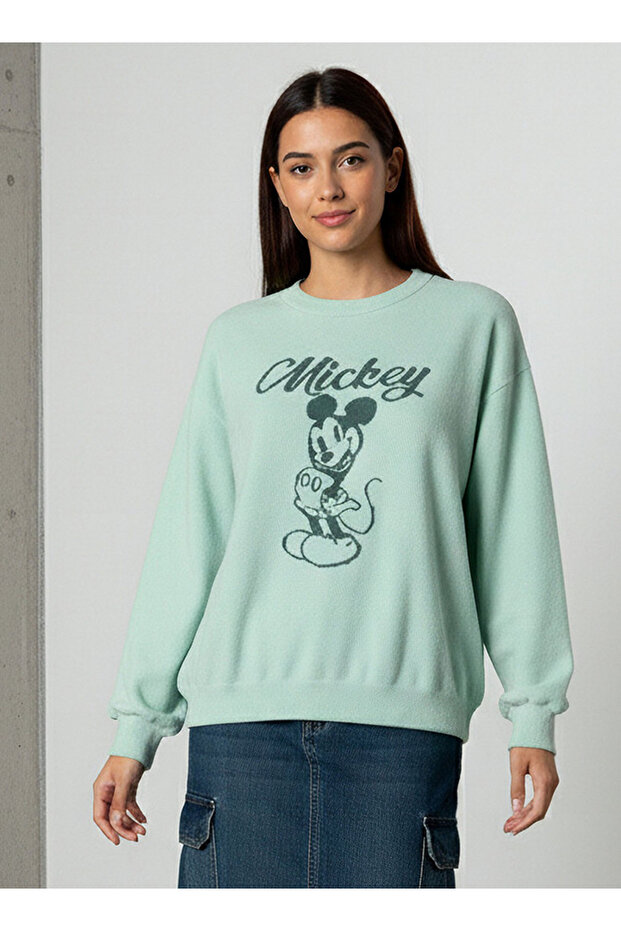 Mickey Mouse Accent Crew Neck Jumper