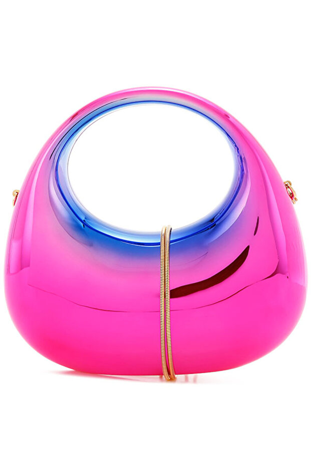 Women Acrylic Metallic Mini Clutch Bag in Multicolor