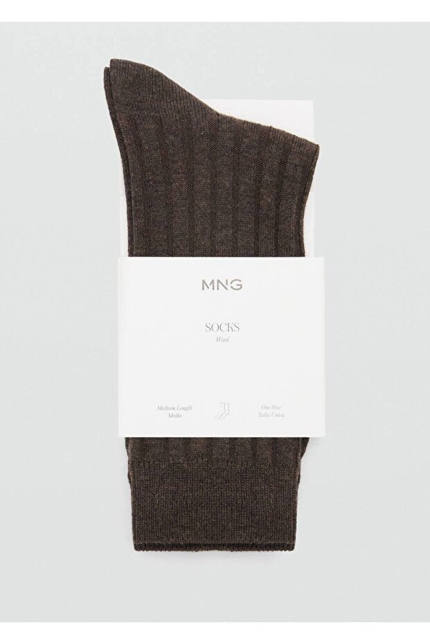 Yün karışımlı fitilli çoraplar - 3